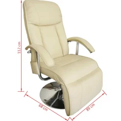 vidaXL Massagestoel kunstleer crèmewit