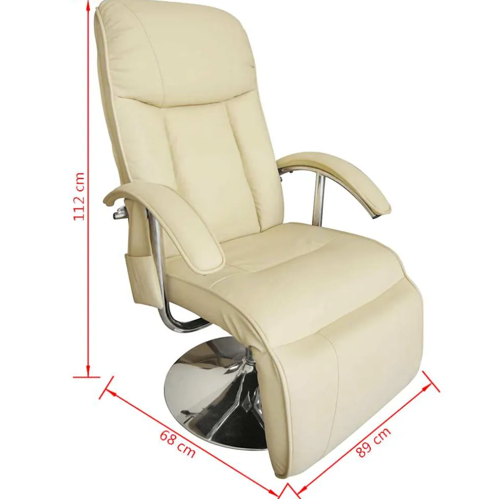 vidaXL Massagestoel kunstleer crèmewit