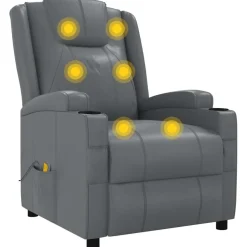 vidaXL Massagestoel kunstleer antracietkleurig