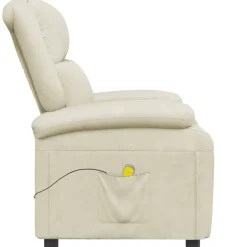 vidaXL Massagestoel kunstleer crèmekleurig