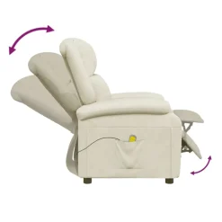 vidaXL Massagestoel kunstleer crèmekleurig