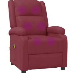 vidaXL Massagestoel kunstleer wijnrood