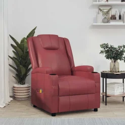 vidaXL Massagestoel kunstleer wijnrood