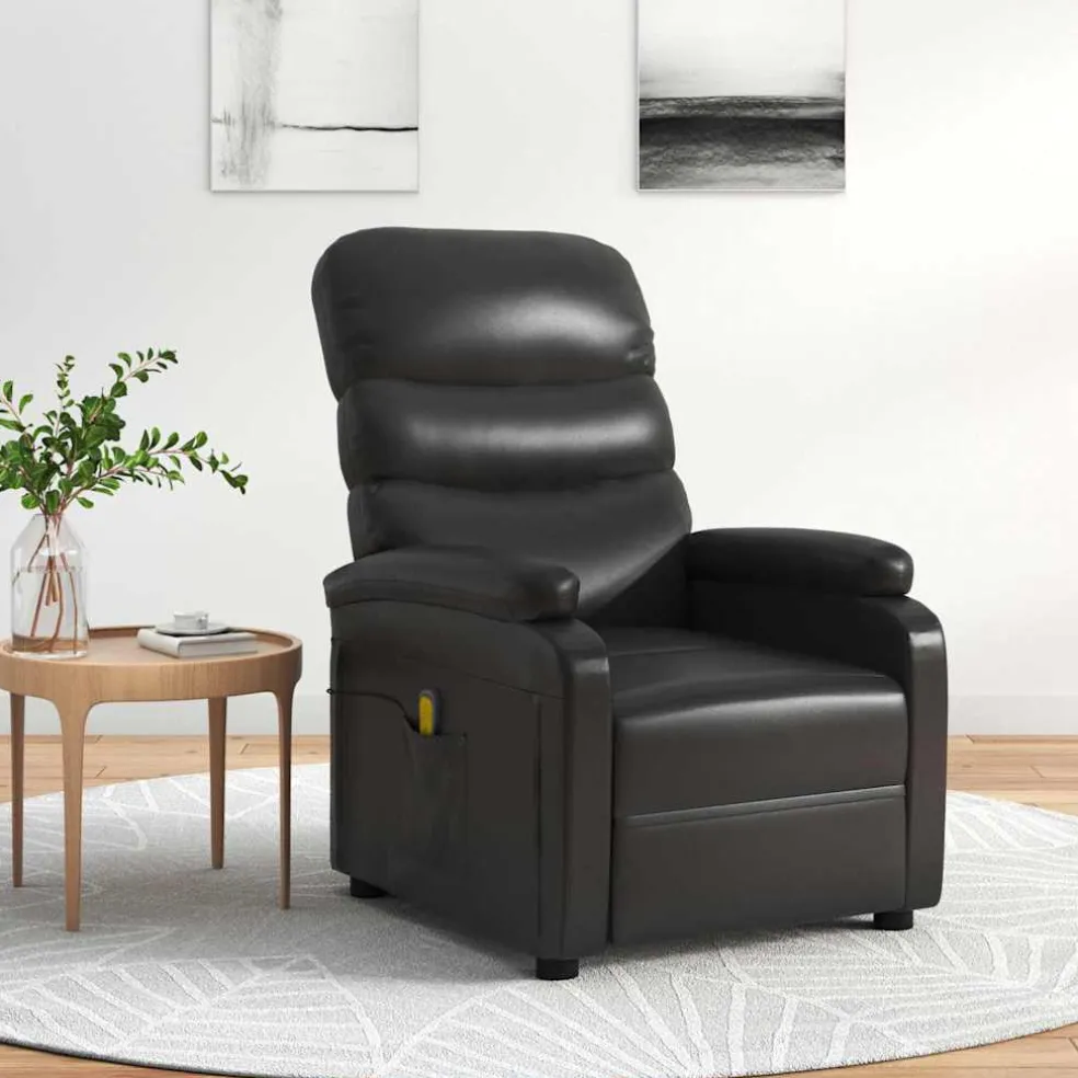 vidaXL Massagestoel kunstleer zwart