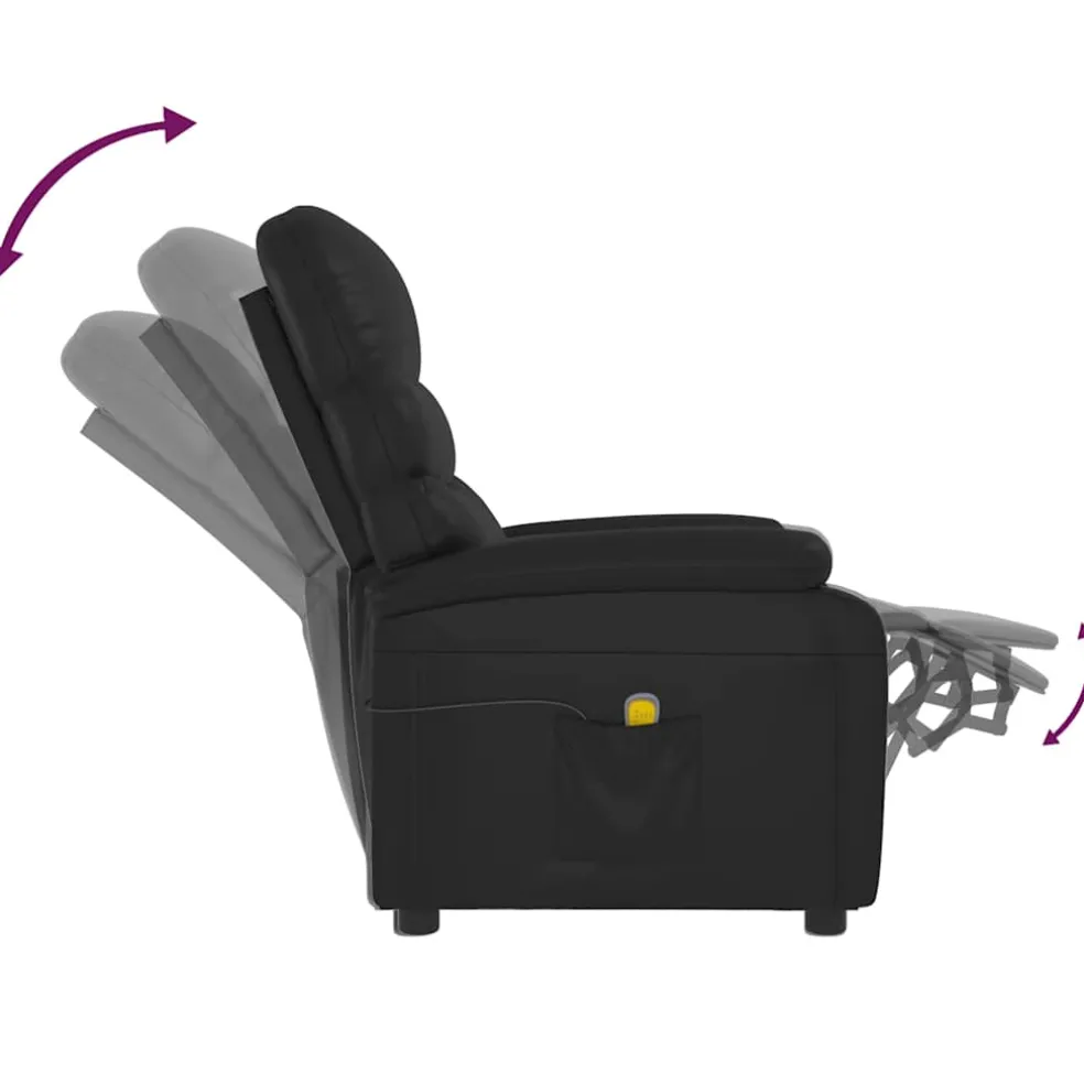 vidaXL Massagestoel kunstleer zwart