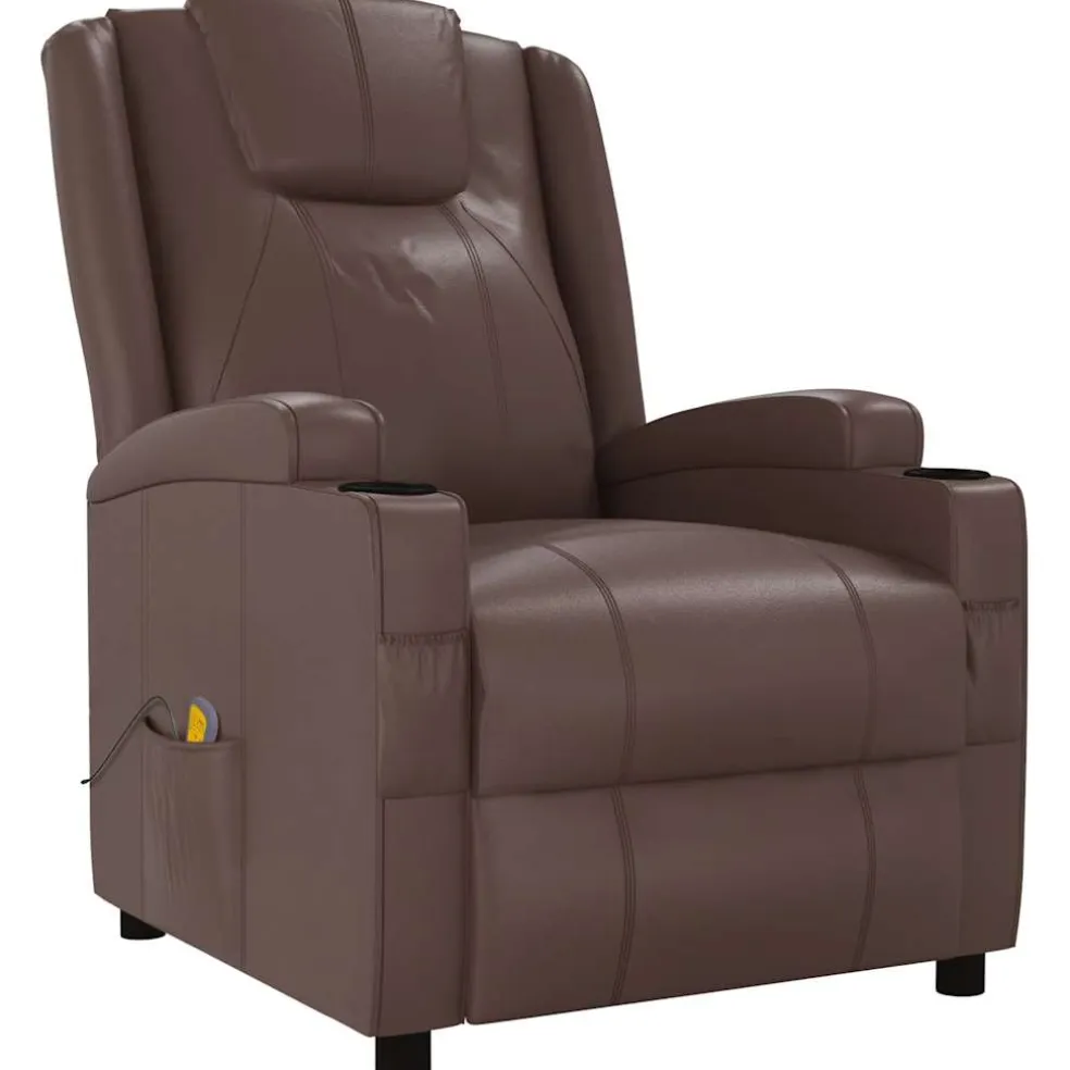 vidaXL Massagestoel kunstleer bruin