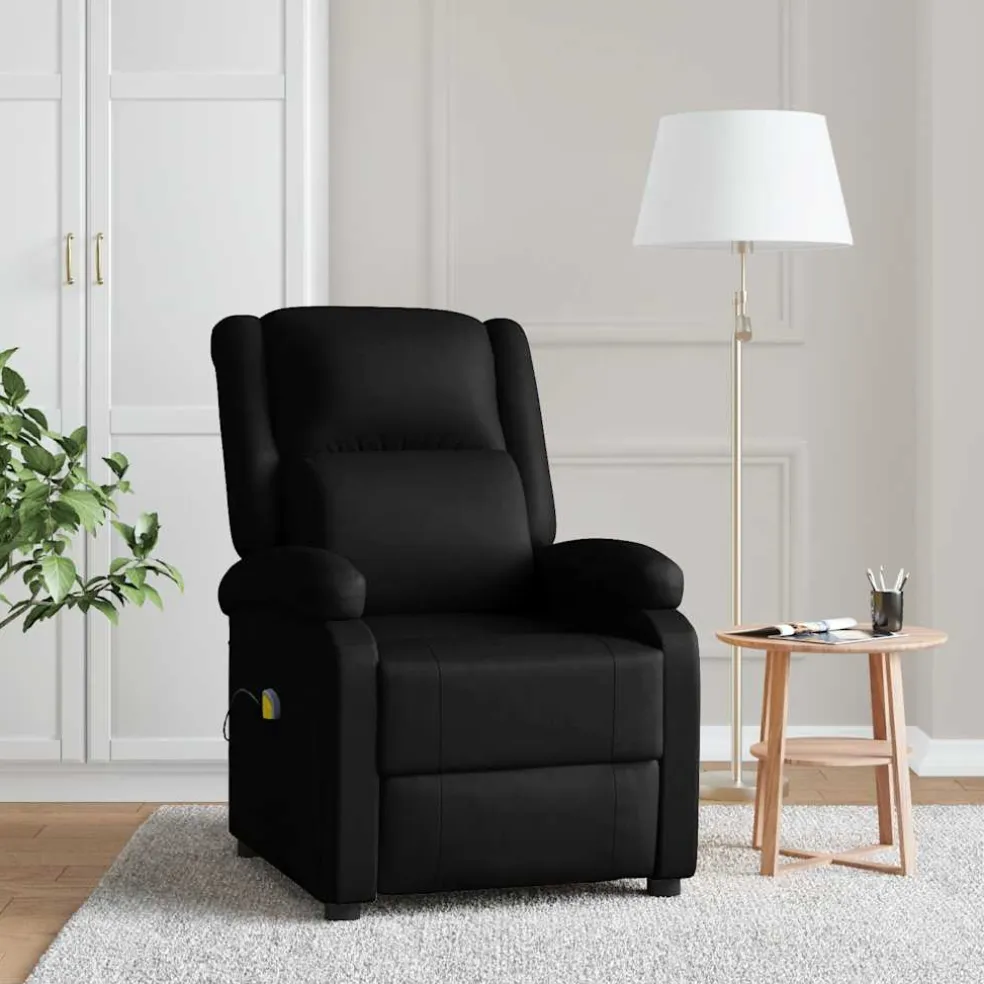 vidaXL Massagestoel kunstleer zwart
