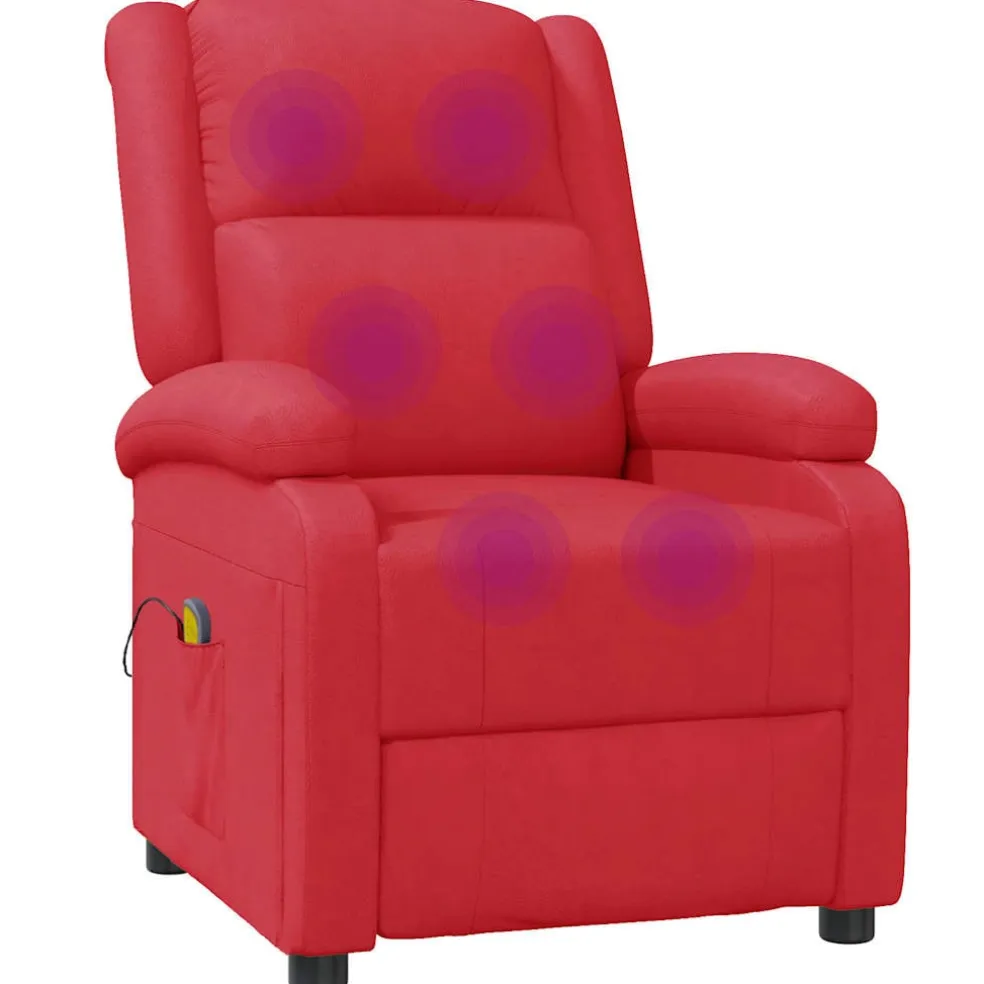vidaXL Massagestoel kunstleer rood
