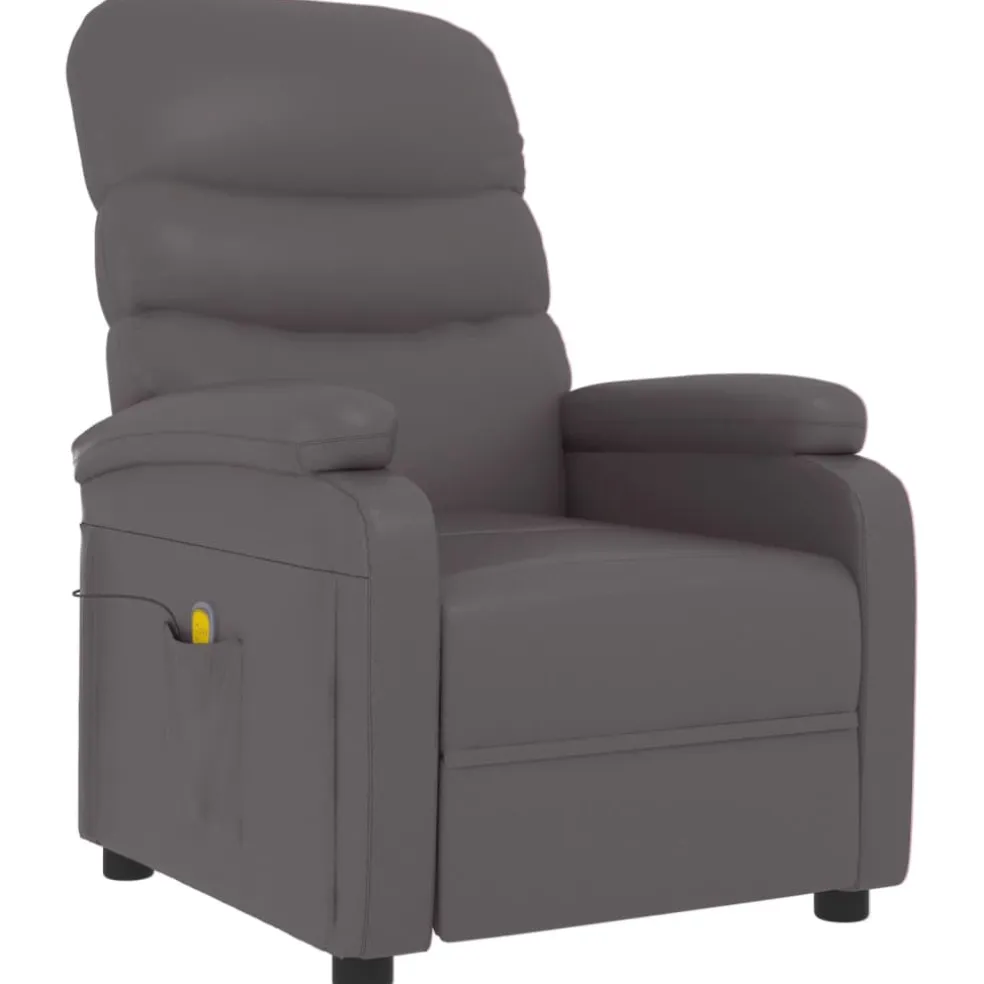 vidaXL Massagestoel kunstleer grijs