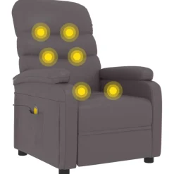 vidaXL Massagestoel kunstleer grijs