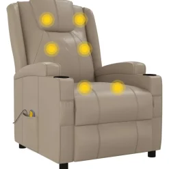 vidaXL Massagestoel kunstleer cappuccinokleurig