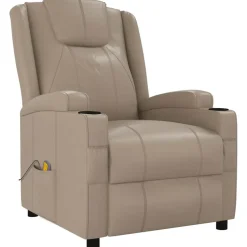 vidaXL Massagestoel kunstleer cappuccinokleurig