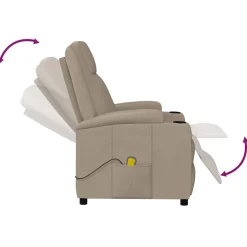 vidaXL Massagestoel kunstleer cappuccinokleurig