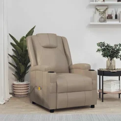 vidaXL Massagestoel kunstleer cappuccinokleurig