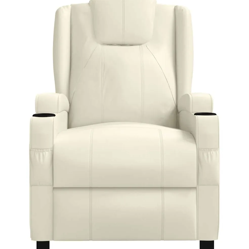 vidaXL Massagestoel kunstleer crèmewit