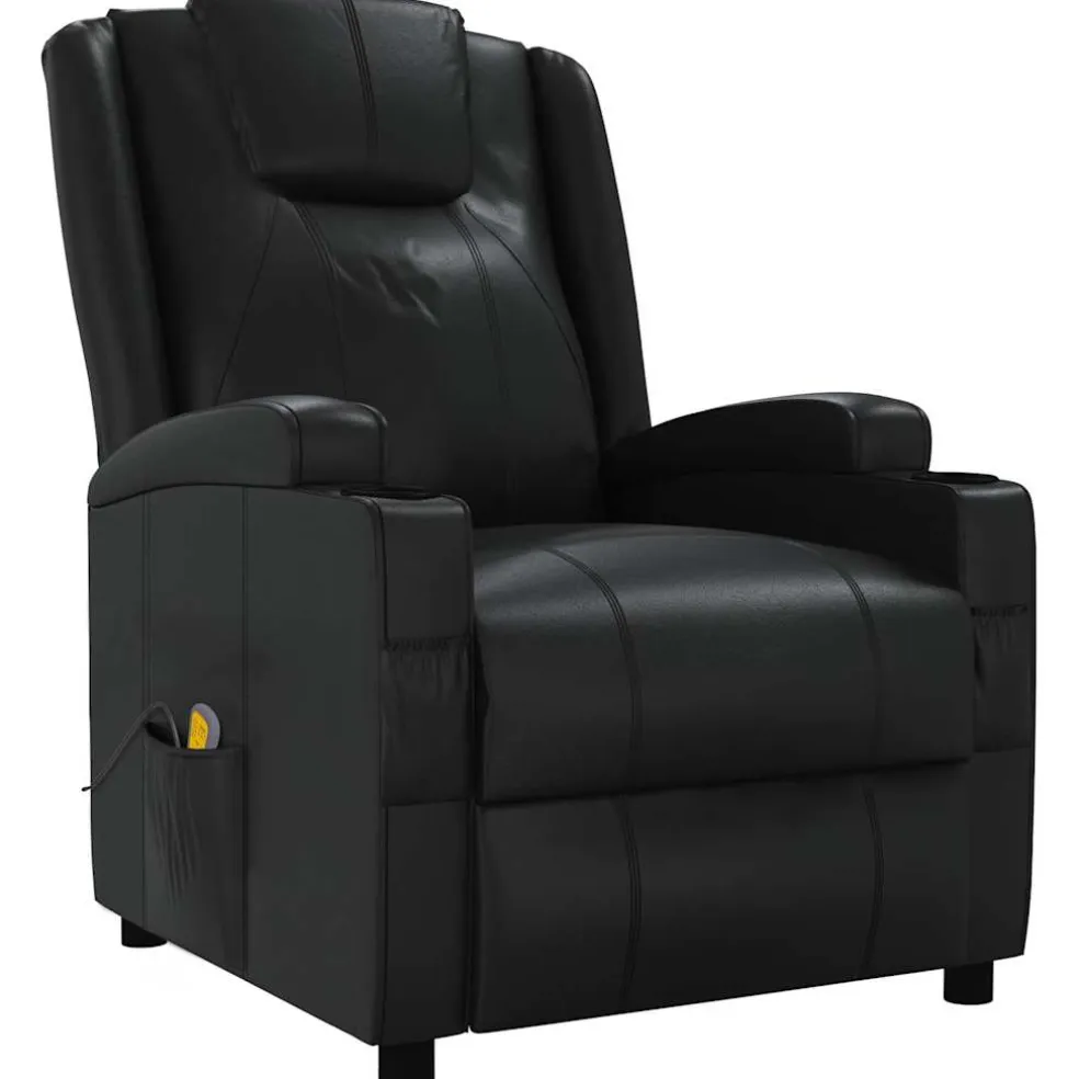 vidaXL Massagestoel kunstleer zwart