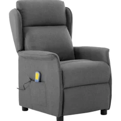 vidaXL Massagestoel Lichtgrijs 93.5 x 67.5 x 101.5 cm Stof