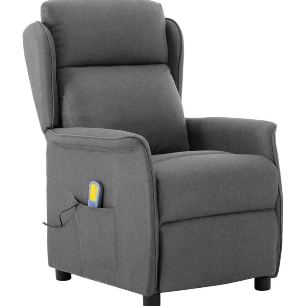 vidaXL Massagestoel Lichtgrijs 93.5 x 67.5 x 101.5 cm Stof