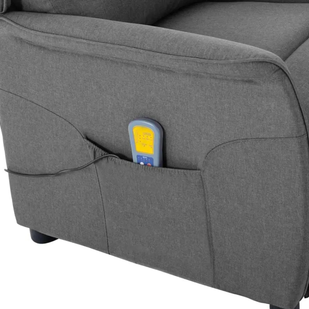 vidaXL Massagestoel Lichtgrijs 93.5 x 67.5 x 101.5 cm Stof