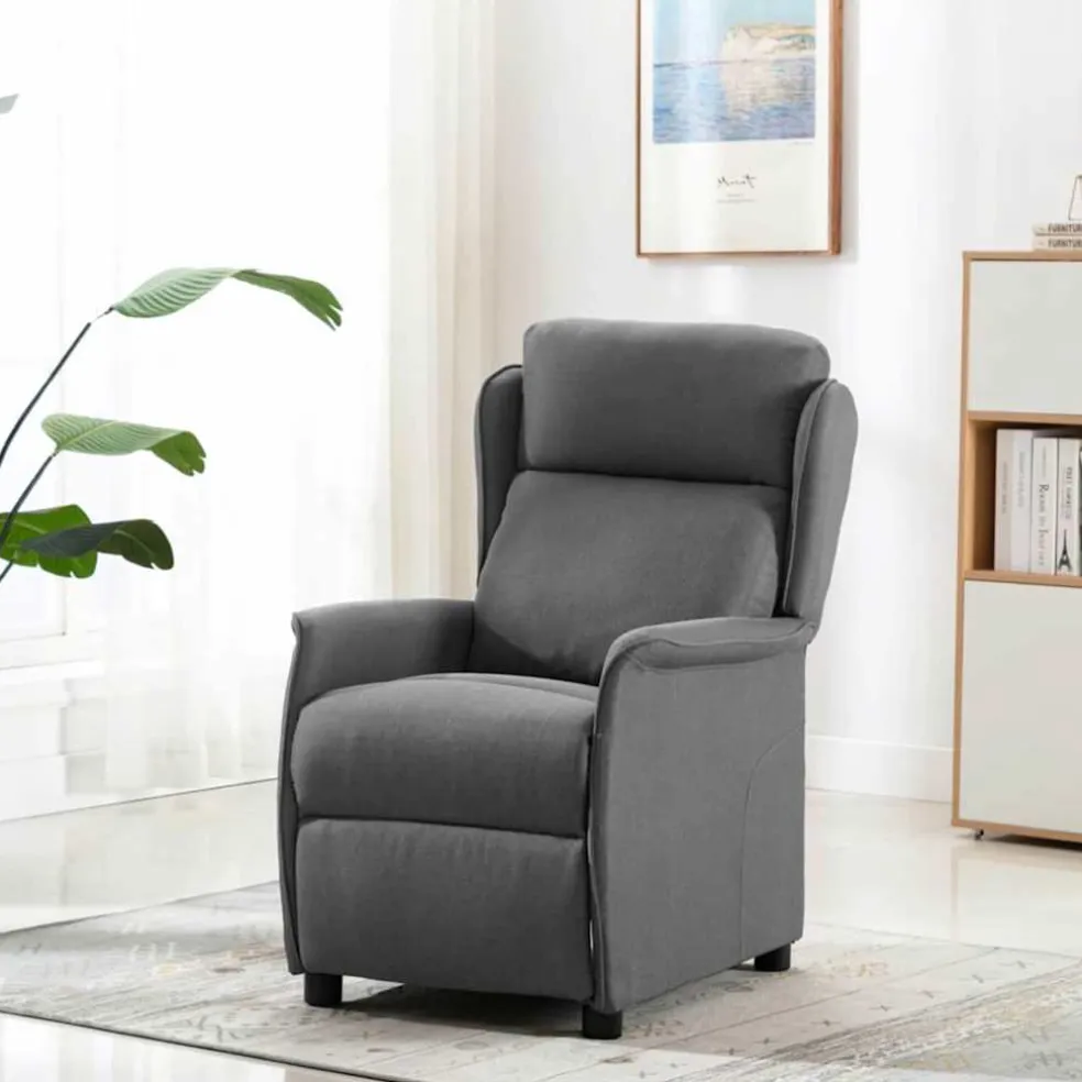vidaXL Massagestoel Lichtgrijs 93.5 x 67.5 x 101.5 cm Stof