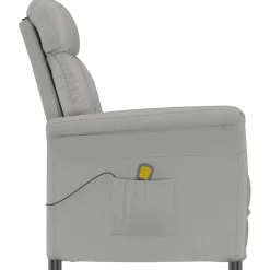 vidaXL Massagestoel Lichtgrijs 96.5 x 70.5 x 95 cm Microvezel