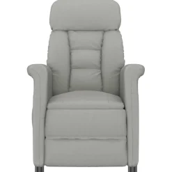 vidaXL Massagestoel Lichtgrijs 96.5 x 70.5 x 95 cm Microvezel