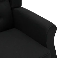 vidaXL Massagestoel met voetenbankje stof zwart