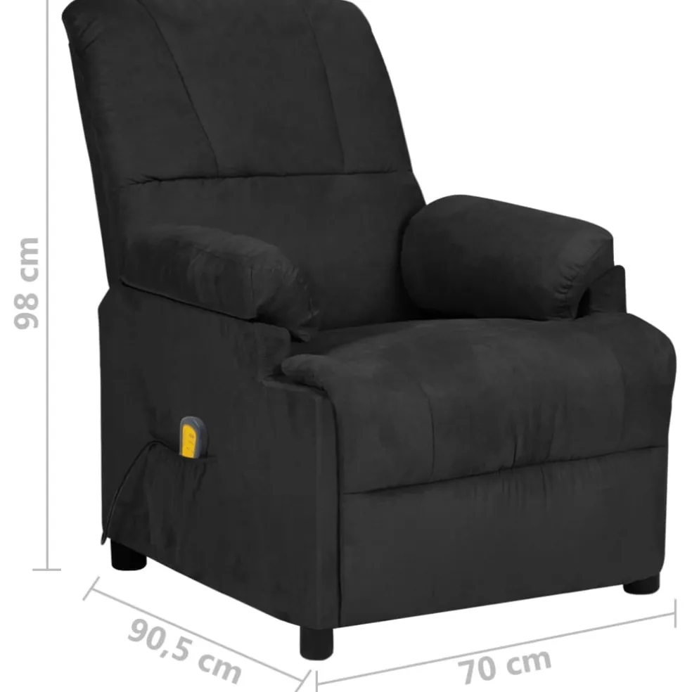 vidaXL Massagestoel microvezelstof zwart