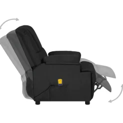 vidaXL Massagestoel microvezelstof zwart