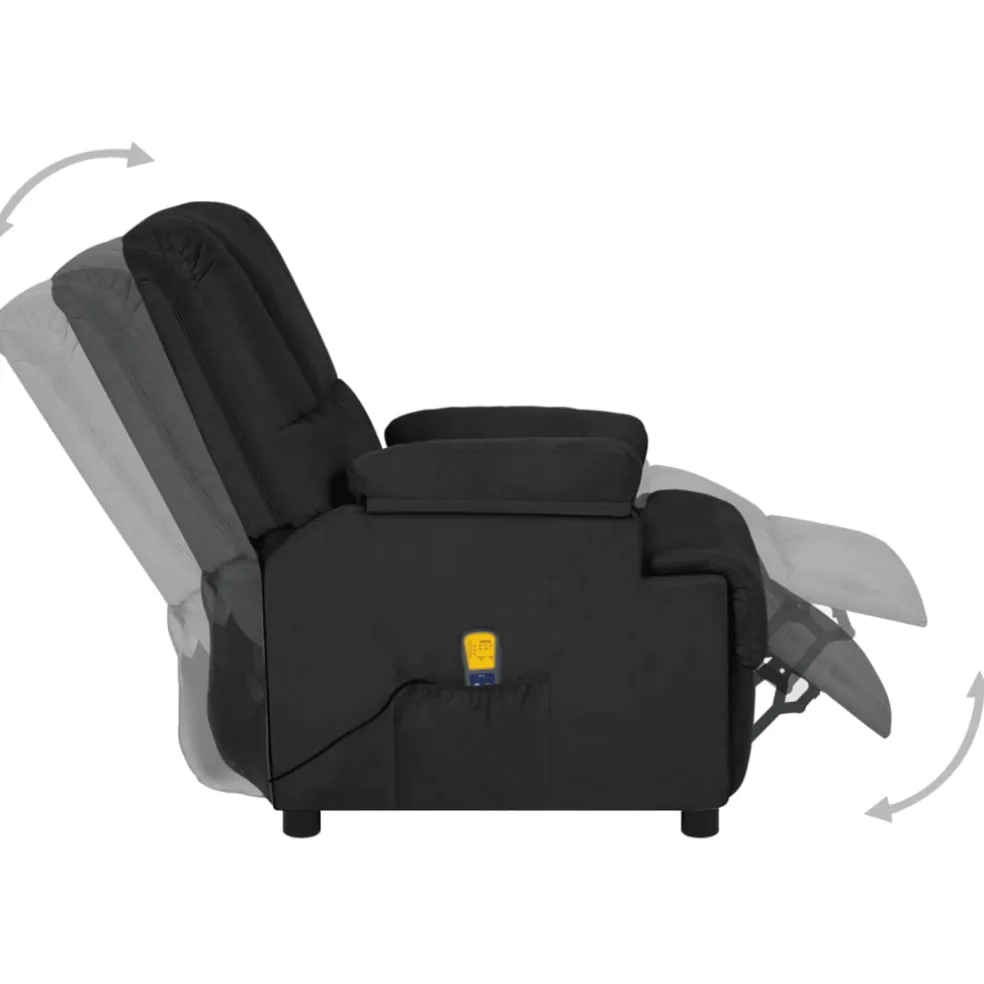 vidaXL Massagestoel microvezelstof zwart