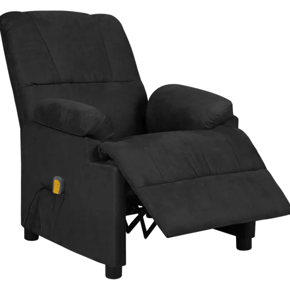 vidaXL Massagestoel microvezelstof zwart