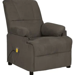 vidaXL Massagestoel microvezelstof donkergrijs