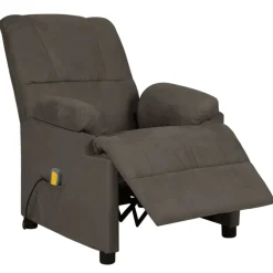 vidaXL Massagestoel microvezelstof donkergrijs