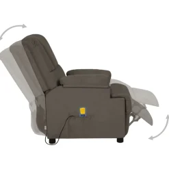 vidaXL Massagestoel microvezelstof donkergrijs