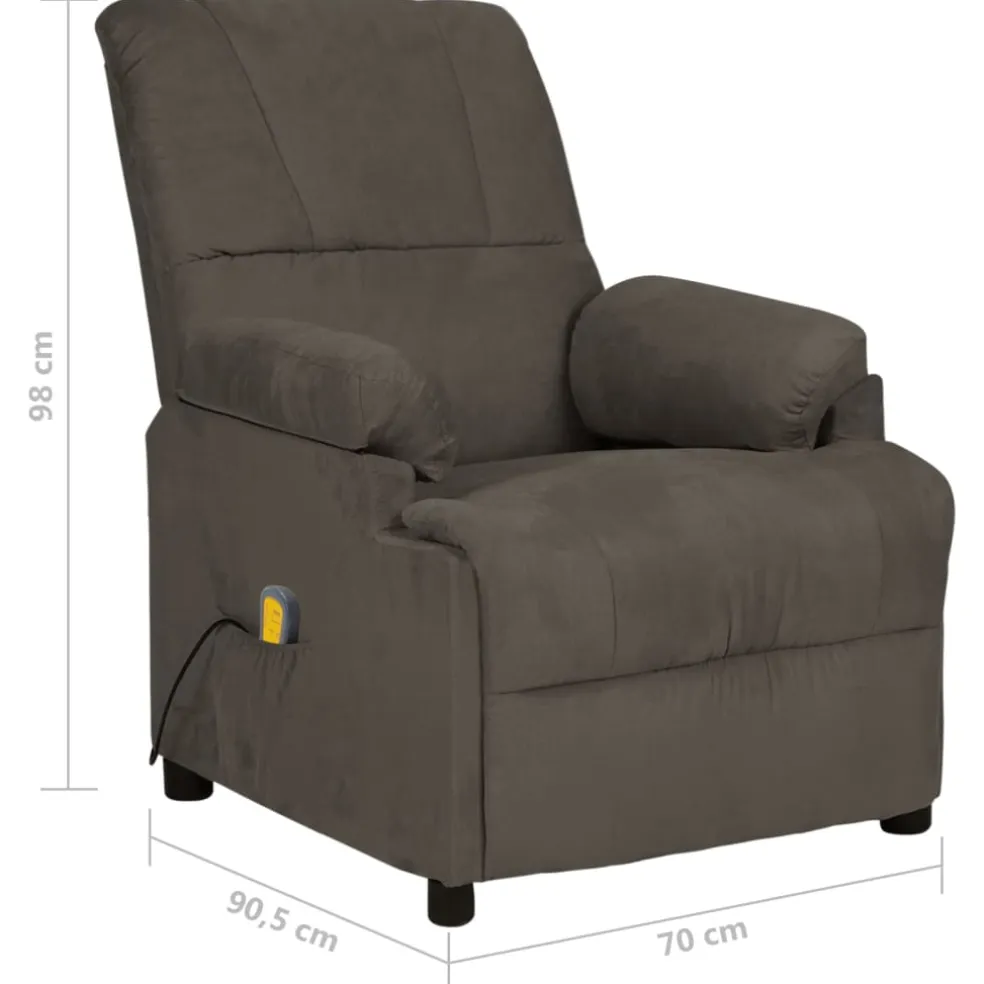 vidaXL Massagestoel microvezelstof donkergrijs
