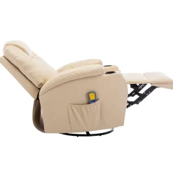 vidaXL Massagestoel schommelend kunstleer crèmekleurig