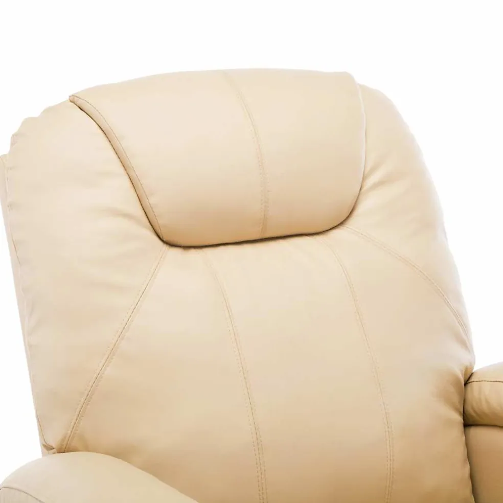 vidaXL Massagestoel schommelend kunstleer crèmekleurig