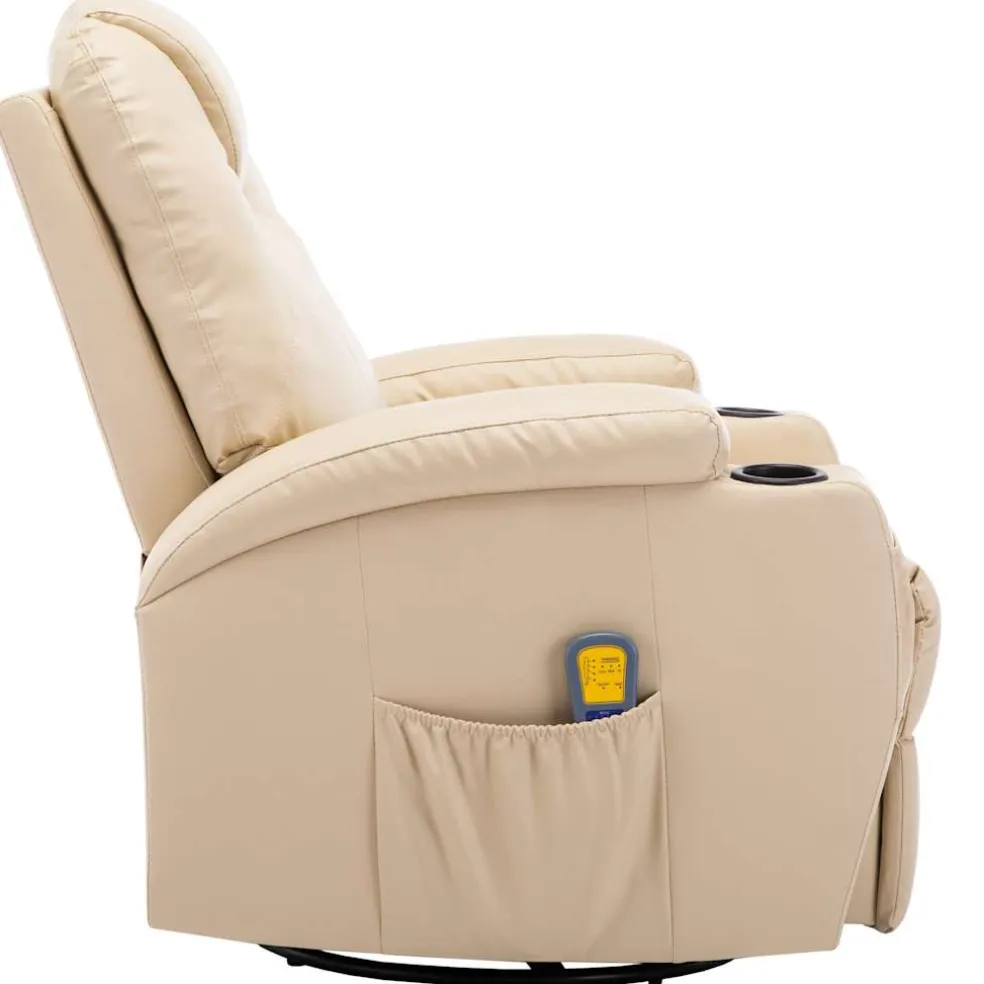 vidaXL Massagestoel schommelend kunstleer crèmekleurig