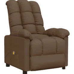 vidaXL Massagestoel stof bruin