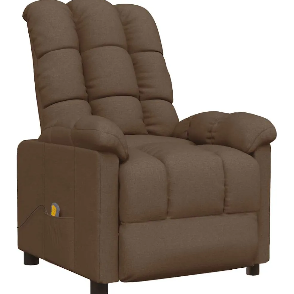 vidaXL Massagestoel stof bruin