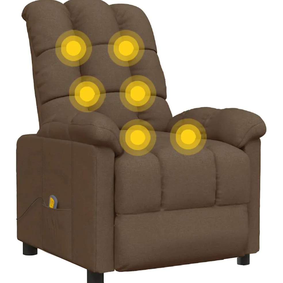 vidaXL Massagestoel stof bruin