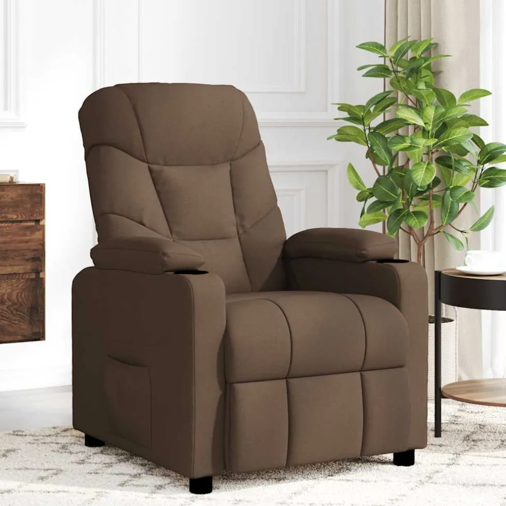 vidaXL Massagestoel stof bruin