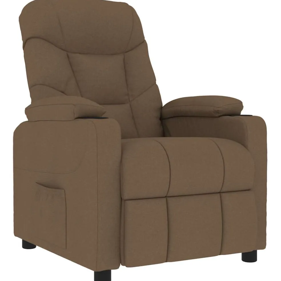 vidaXL Massagestoel stof bruin