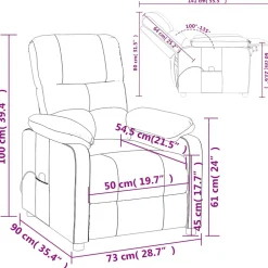 vidaXL Massagestoel stof bruin