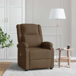 vidaXL Massagestoel stof bruin