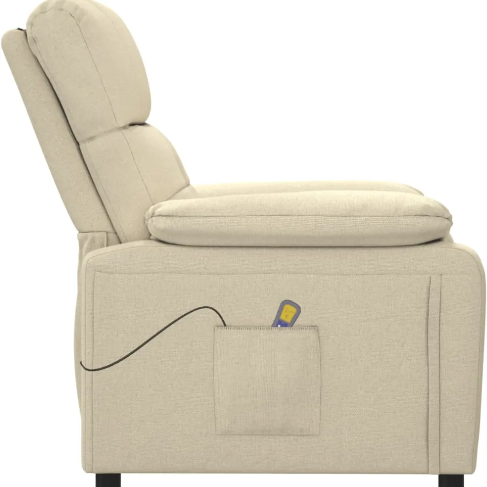 vidaXL Massagestoel stof crèmekleurig