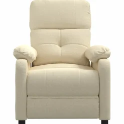 vidaXL Massagestoel stof crèmekleurig