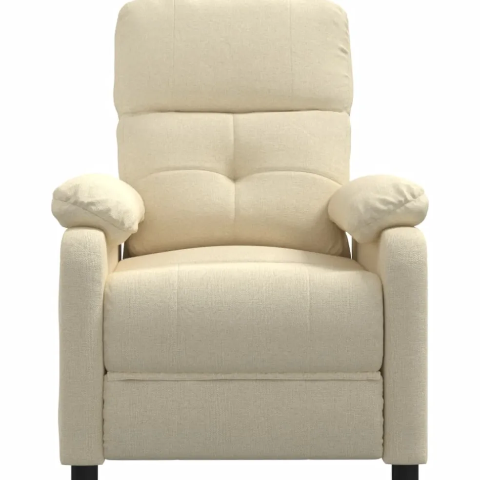 vidaXL Massagestoel stof crèmekleurig