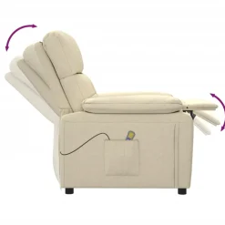 vidaXL Massagestoel stof crèmekleurig