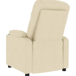vidaXL Massagestoel stof crèmekleurig